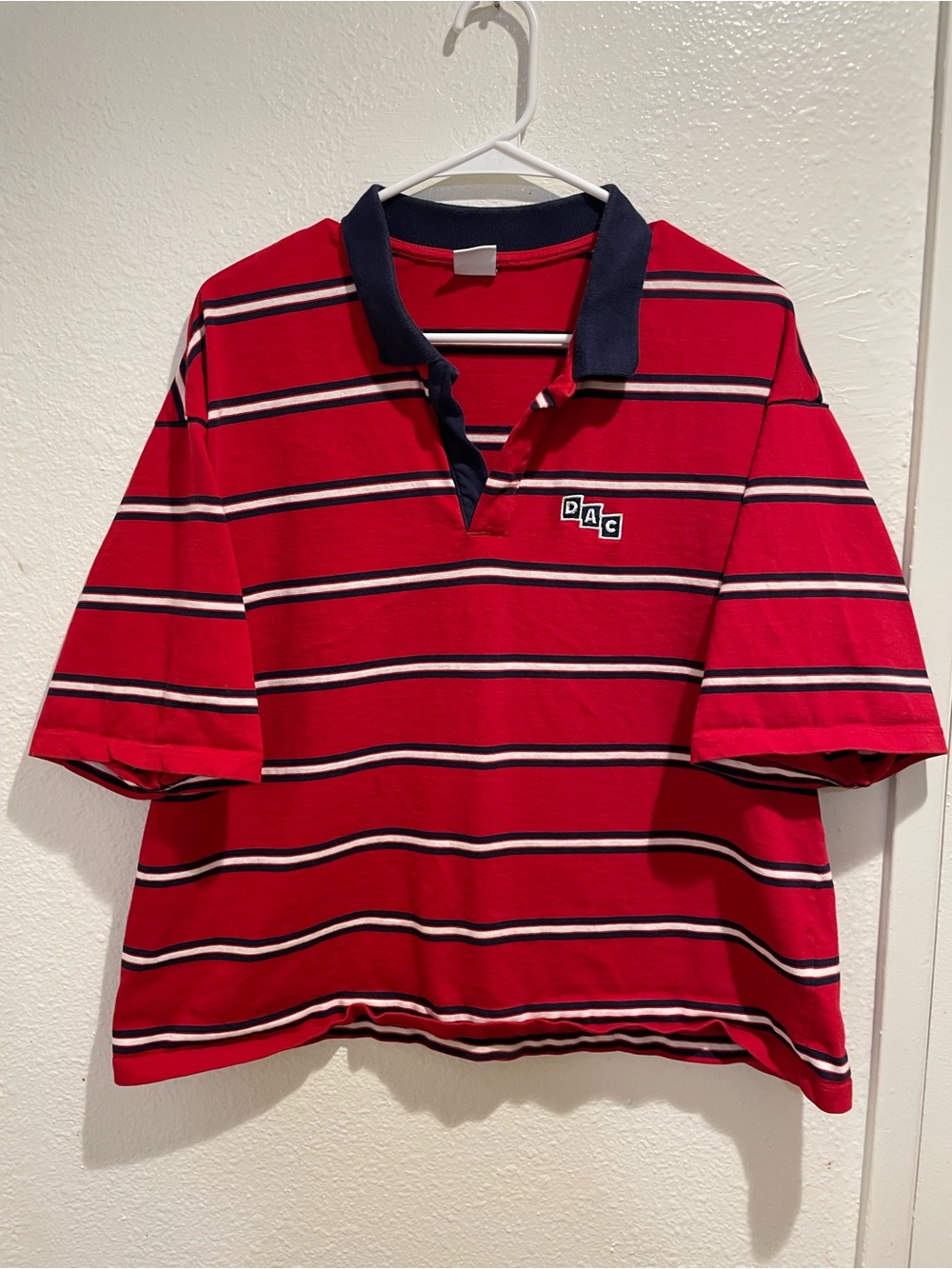Bershka 90s Vintage Aesthetic Striped Cropped Rugby Shirt